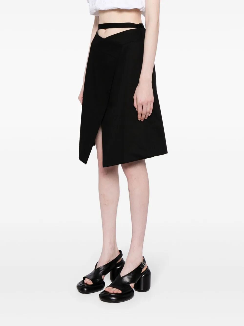 Shop Patou Wrap Midi Skirt In Black