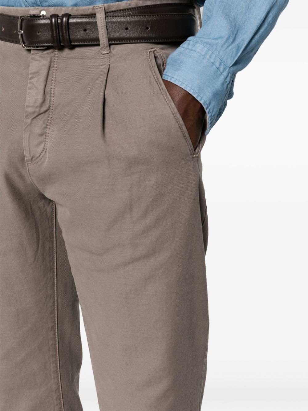 Shop Incotex Blue Division Special Straight Trouser In Brown