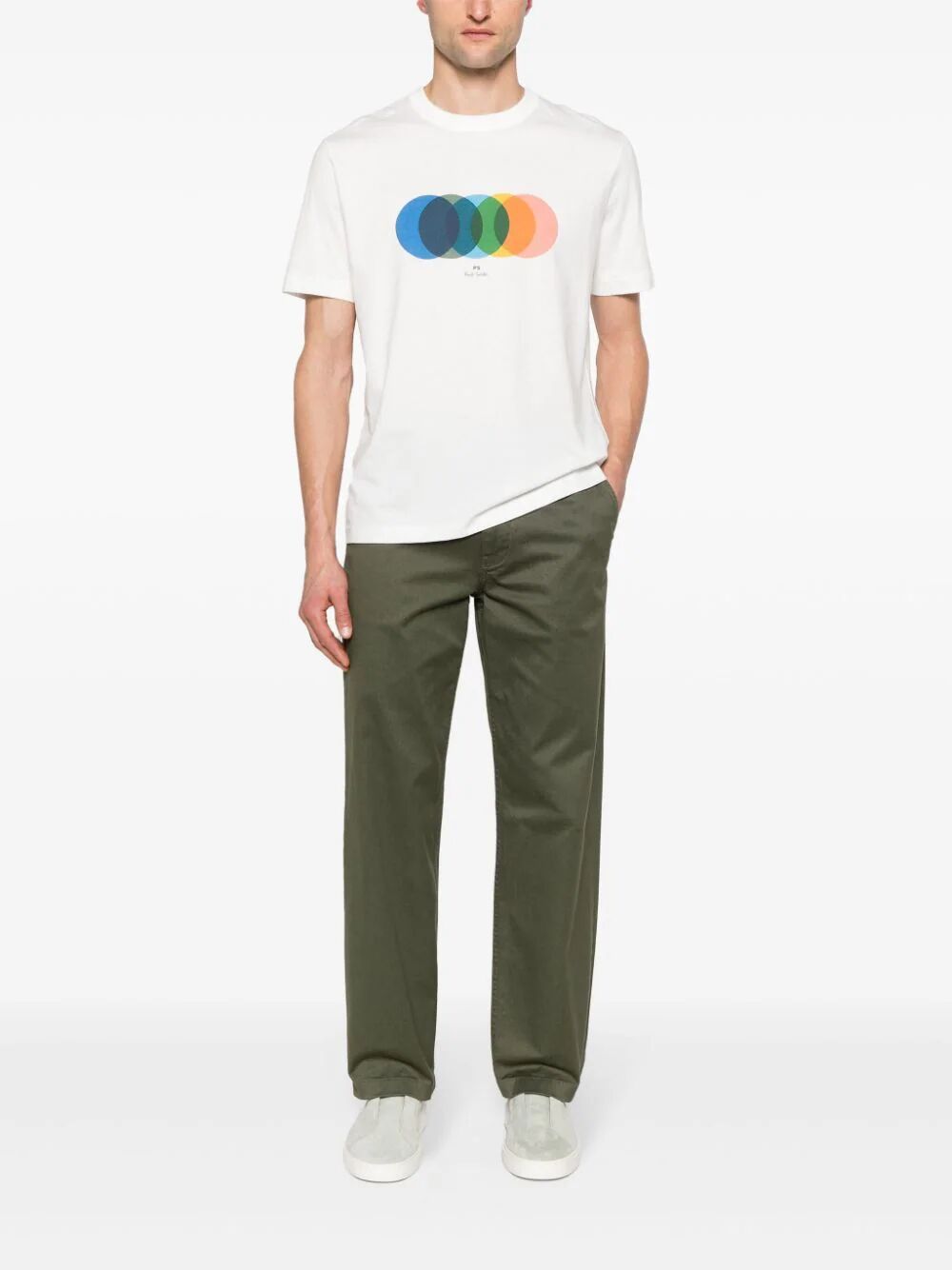 Shop Ps By Paul Smith Mens Ss Tshirt Circles In White