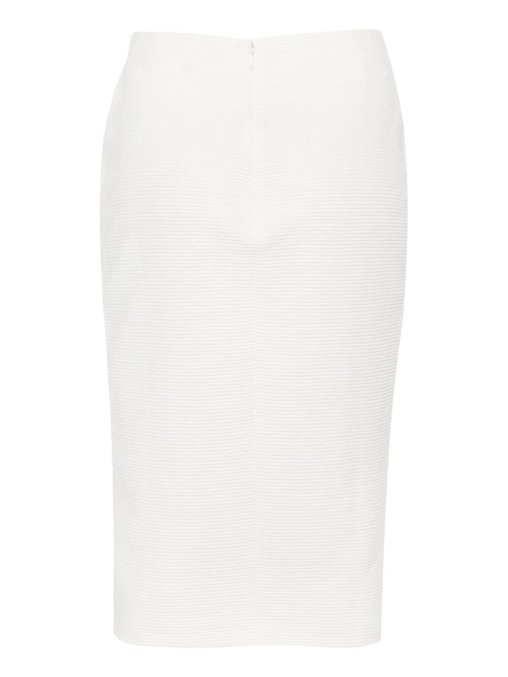 Shop Emporio Armani Longuette Skirt In White