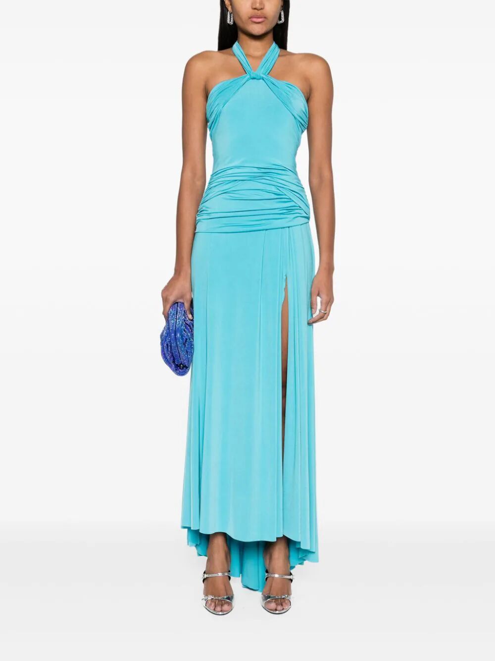 Shop Blugirl Sleeveless Long Dress In Blue
