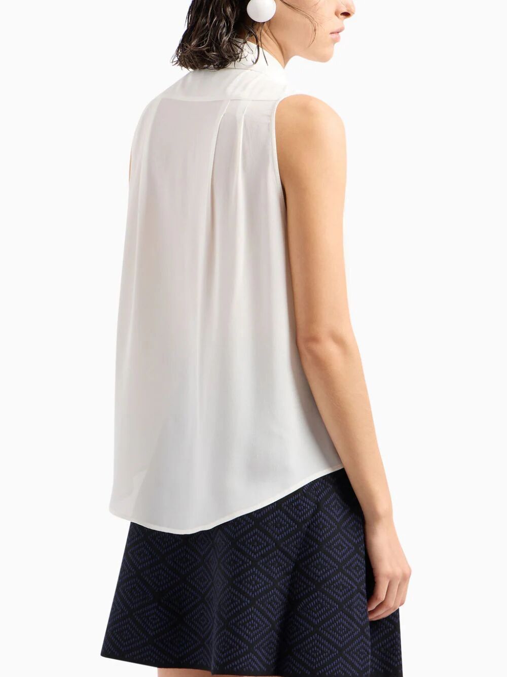 Shop Emporio Armani Sleeveless Shirt In White