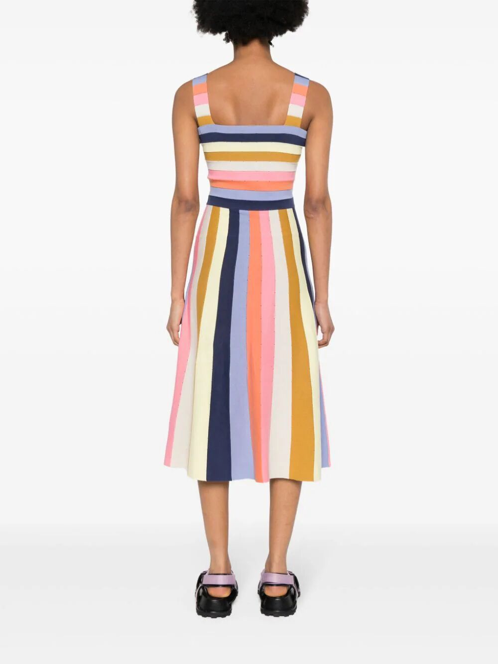 Shop Ps By Paul Smith Sleeveless Striped Dress In Multicolour