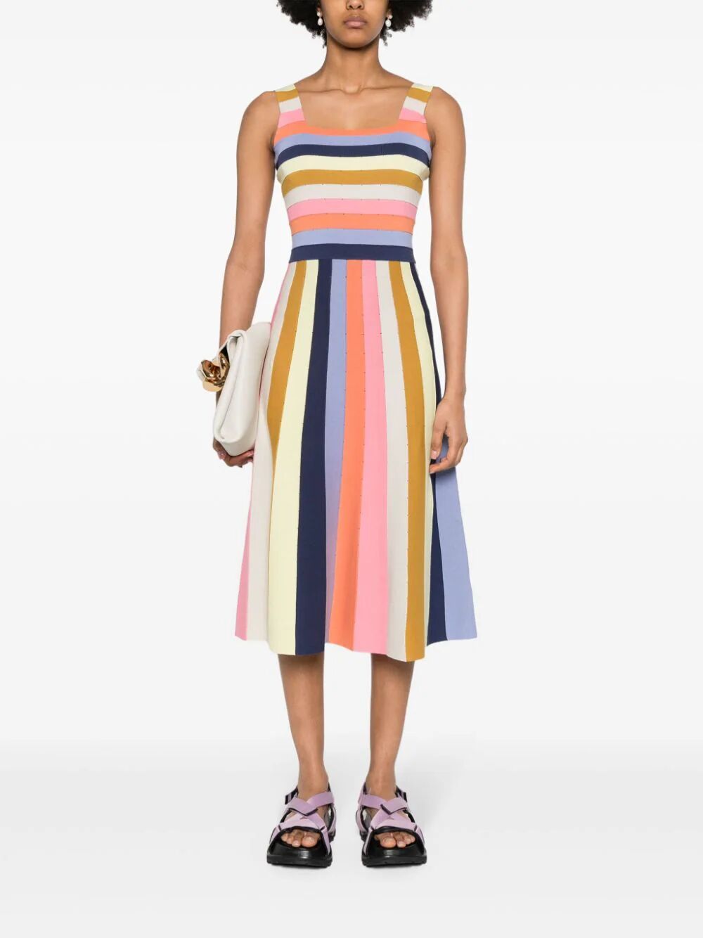 Shop Ps By Paul Smith Sleeveless Striped Dress In Multicolour
