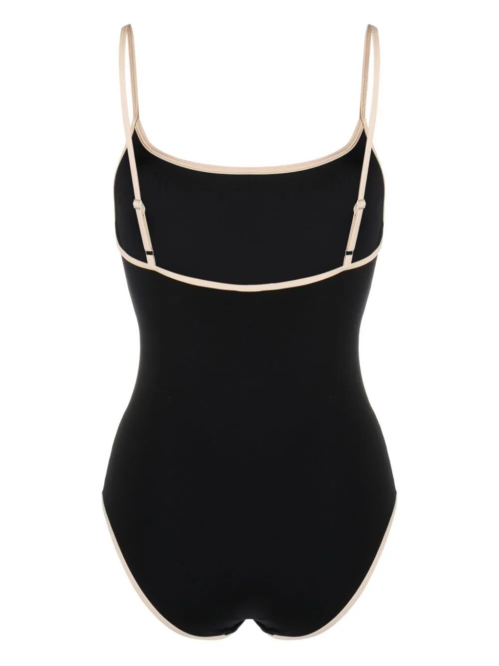 Shop Totême Stripe Edge Swimsuit In Black