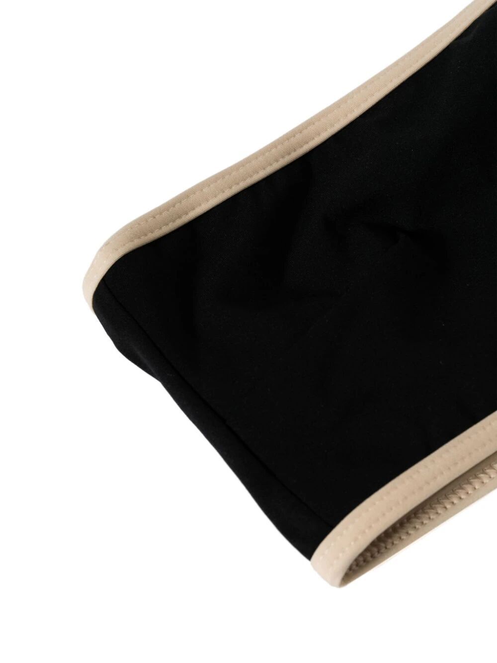 Shop Totême Stripe Edge Strapless Bikini Top In Black