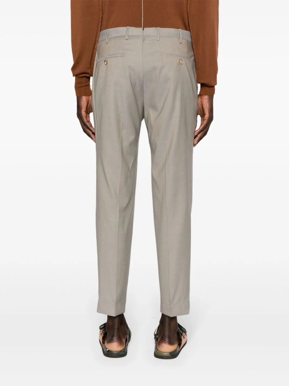Shop Incotex Model R54 Tapered Fit Trousers In Brown