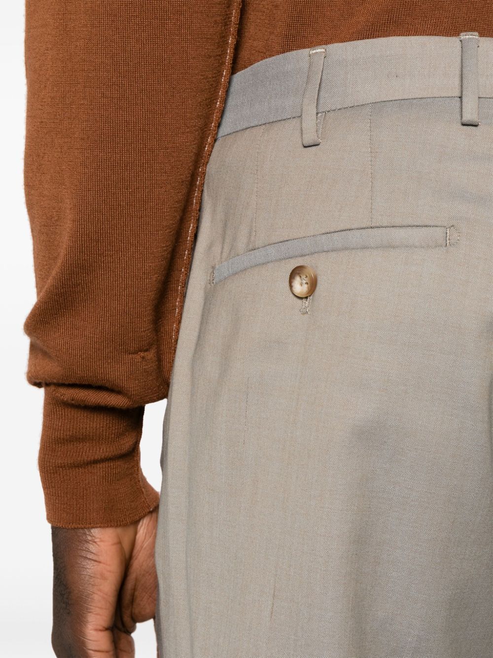 Shop Incotex Model R54 Tapered Fit Trousers In Brown