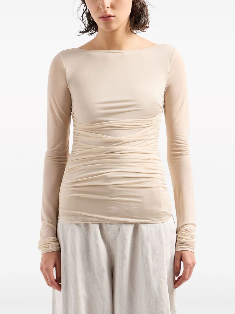 Shop Emporio Armani Long Sleeves Sweater In Brown