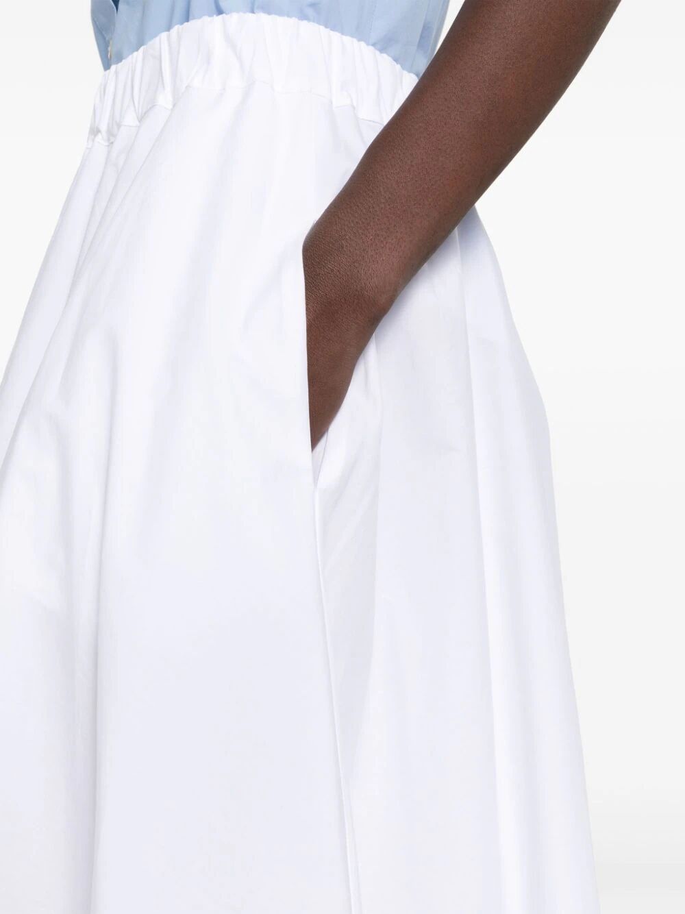 Shop P.a.r.o.s.h Long Skirt With Elastic Band In White