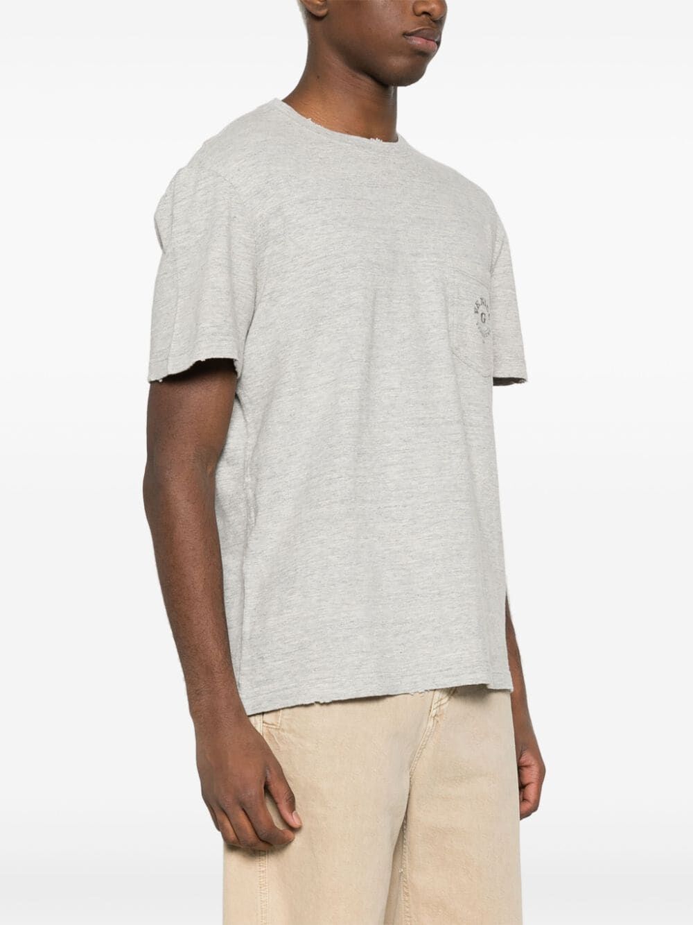 Shop Golden Goose Journey M`s Regular Short Sleeves T-shirt With Pocket In Grey
