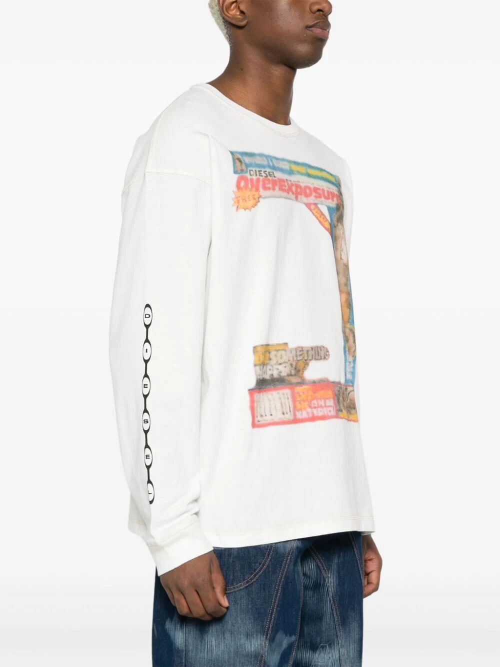 Shop Diesel Boxt Long Sleeves T In White