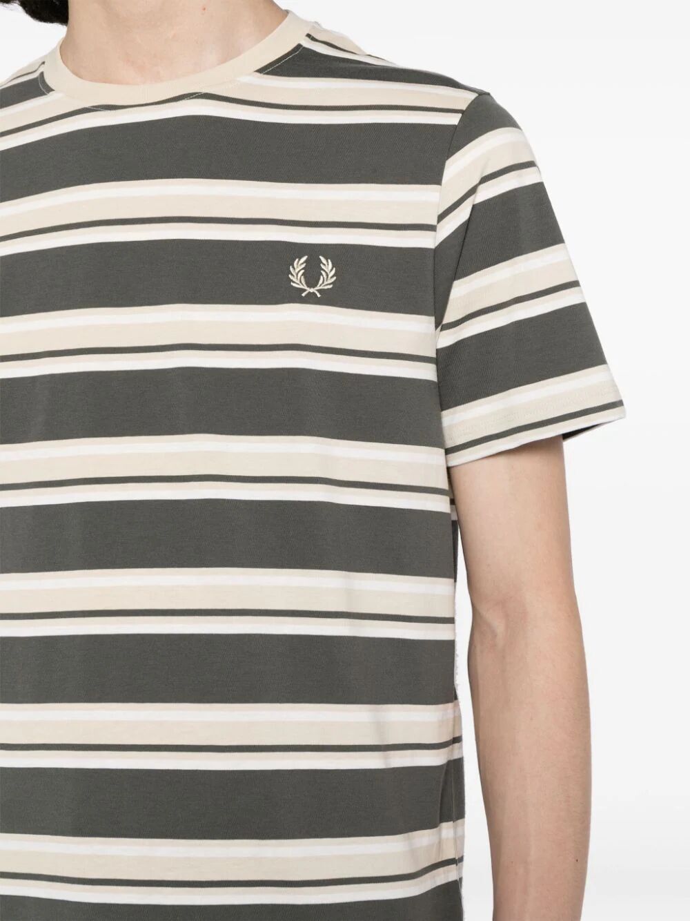 Shop Fred Perry Fp Stripe T In Green