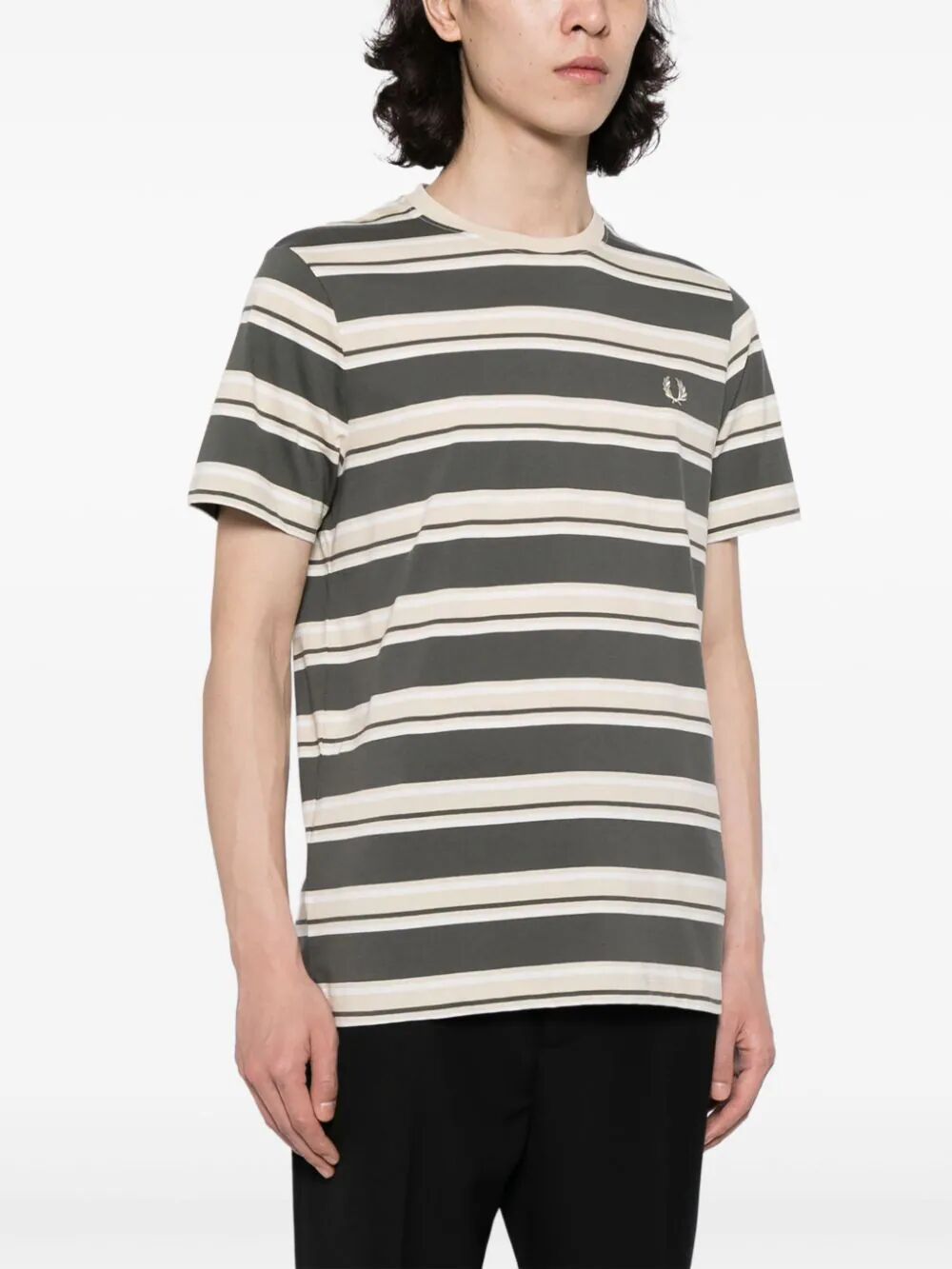 Shop Fred Perry Fp Stripe T In Green