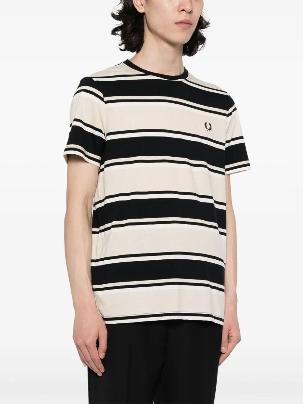 Shop Fred Perry Fp Bold Stripe T In Brown